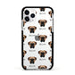 Bullmastiff Icon with Name Apple iPhone 11 Pro in Silver with Black Impact Case