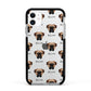 Bullmastiff Icon with Name Apple iPhone 11 in White with Black Impact Case