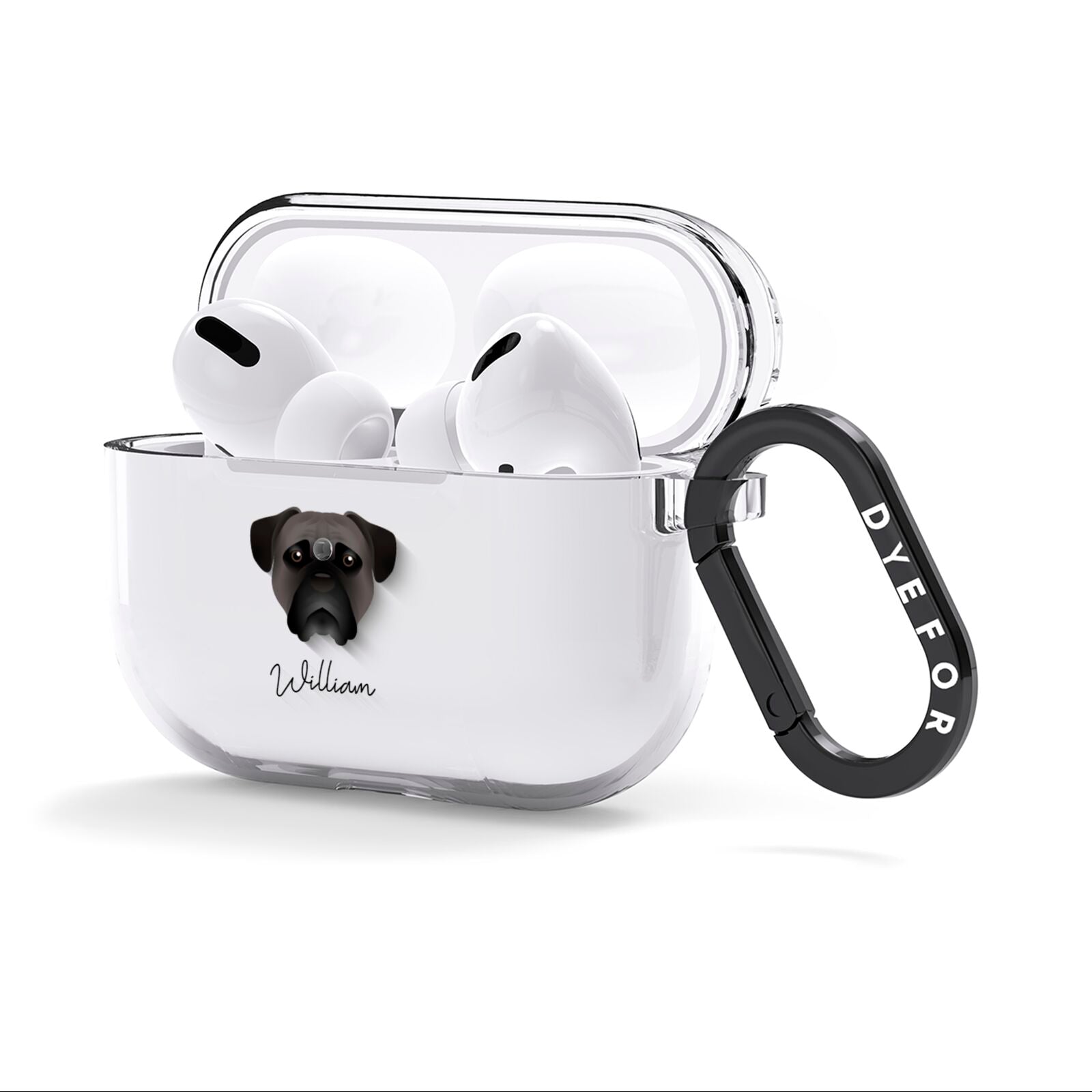 Bullmastiff Personalised AirPods Clear Case 3rd Gen Side Image