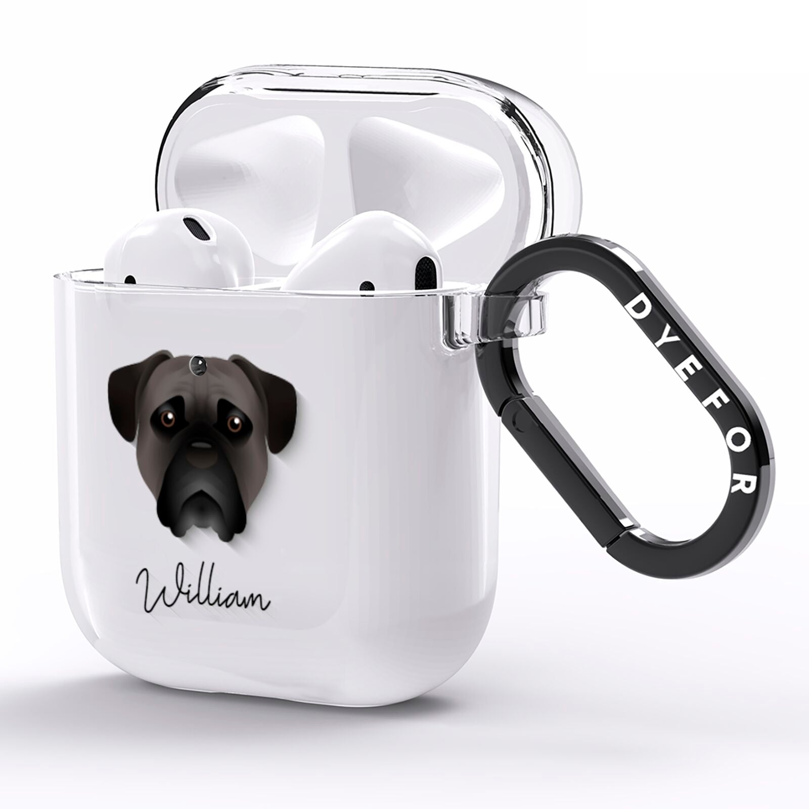 Bullmastiff Personalised AirPods Clear Case Side Image
