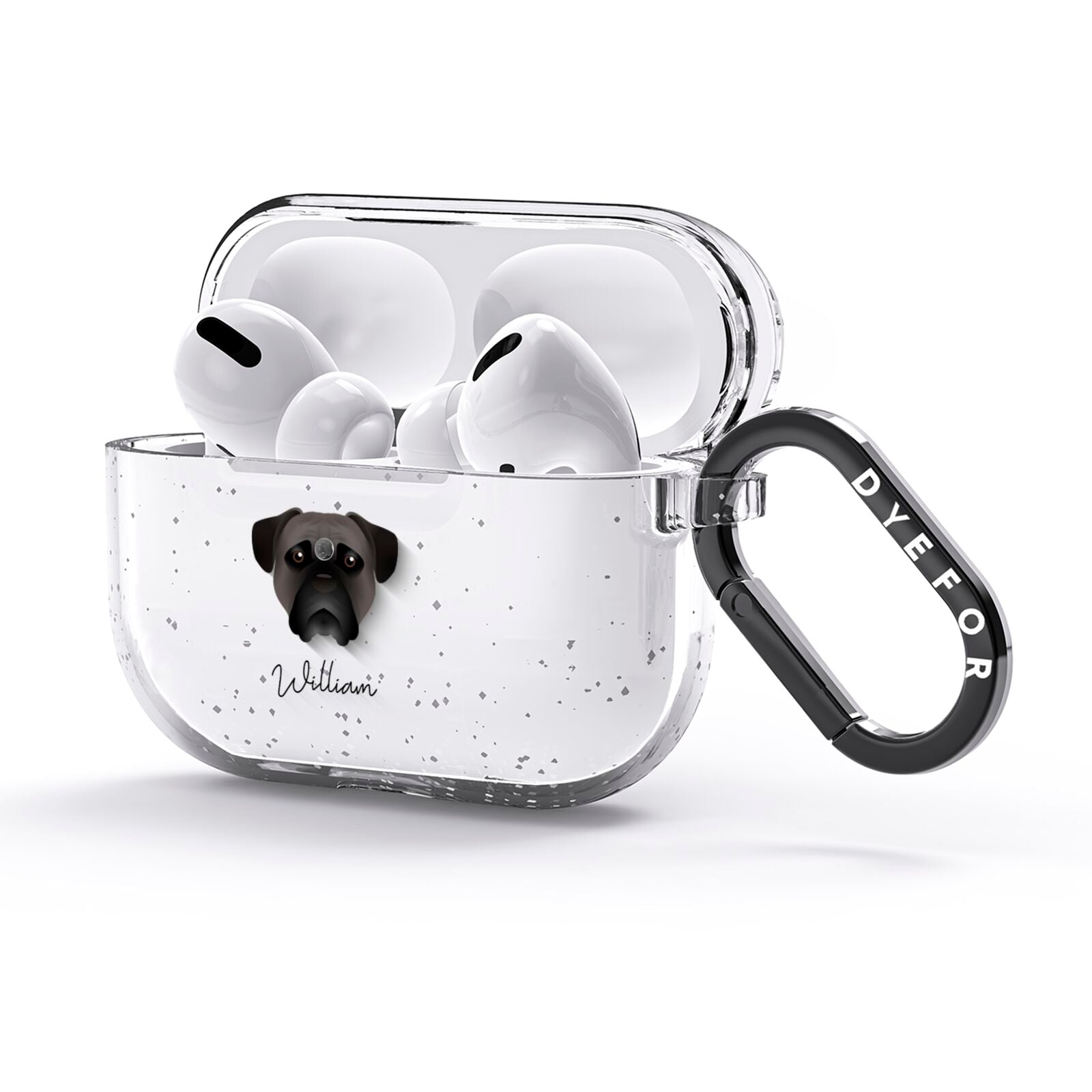 Bullmastiff Personalised AirPods Glitter Case 3rd Gen Side Image