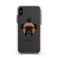 Bullmastiff Personalised Apple iPhone Xs Impact Case Pink Edge on Black Phone