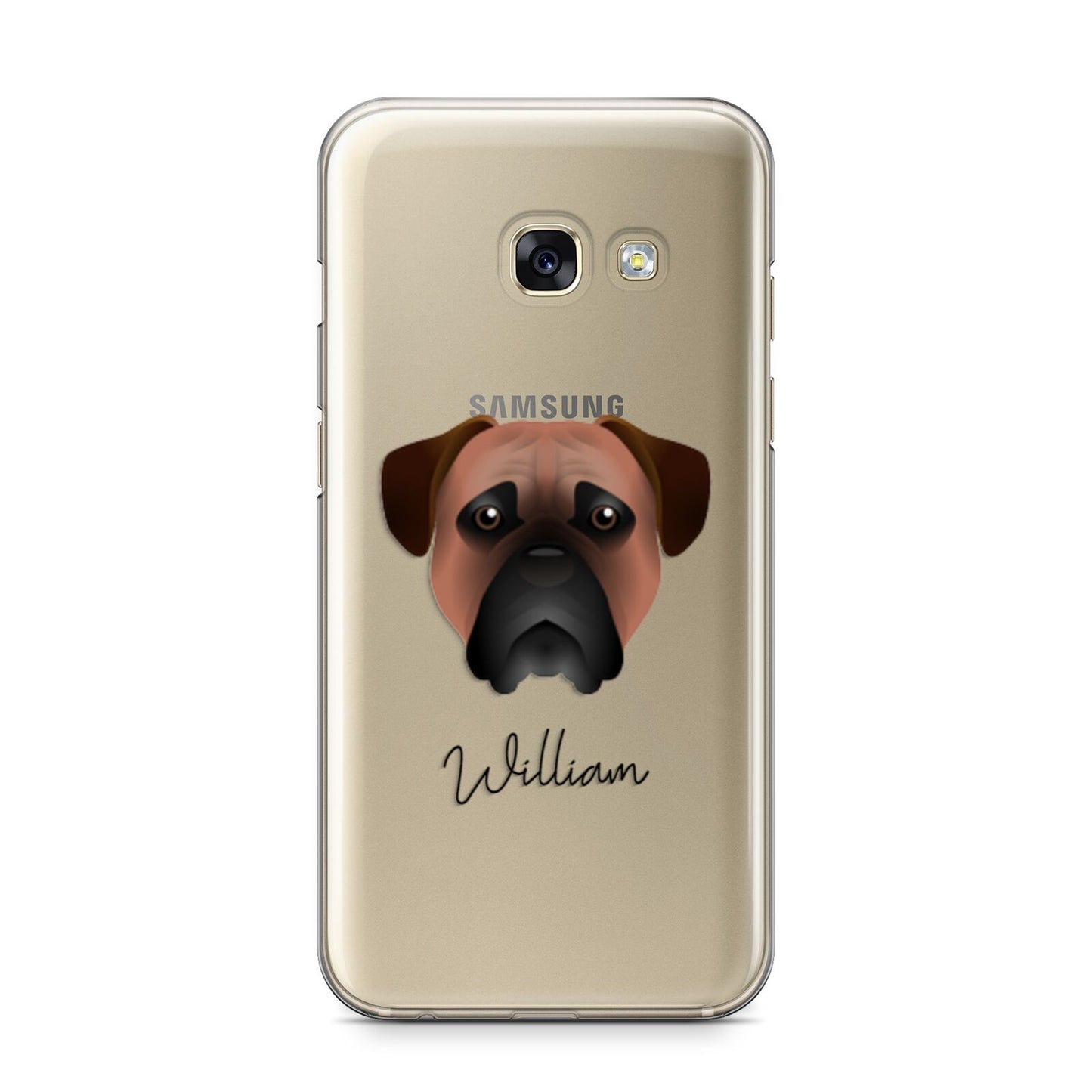 Bullmastiff Personalised Samsung Galaxy A3 2017 Case on gold phone