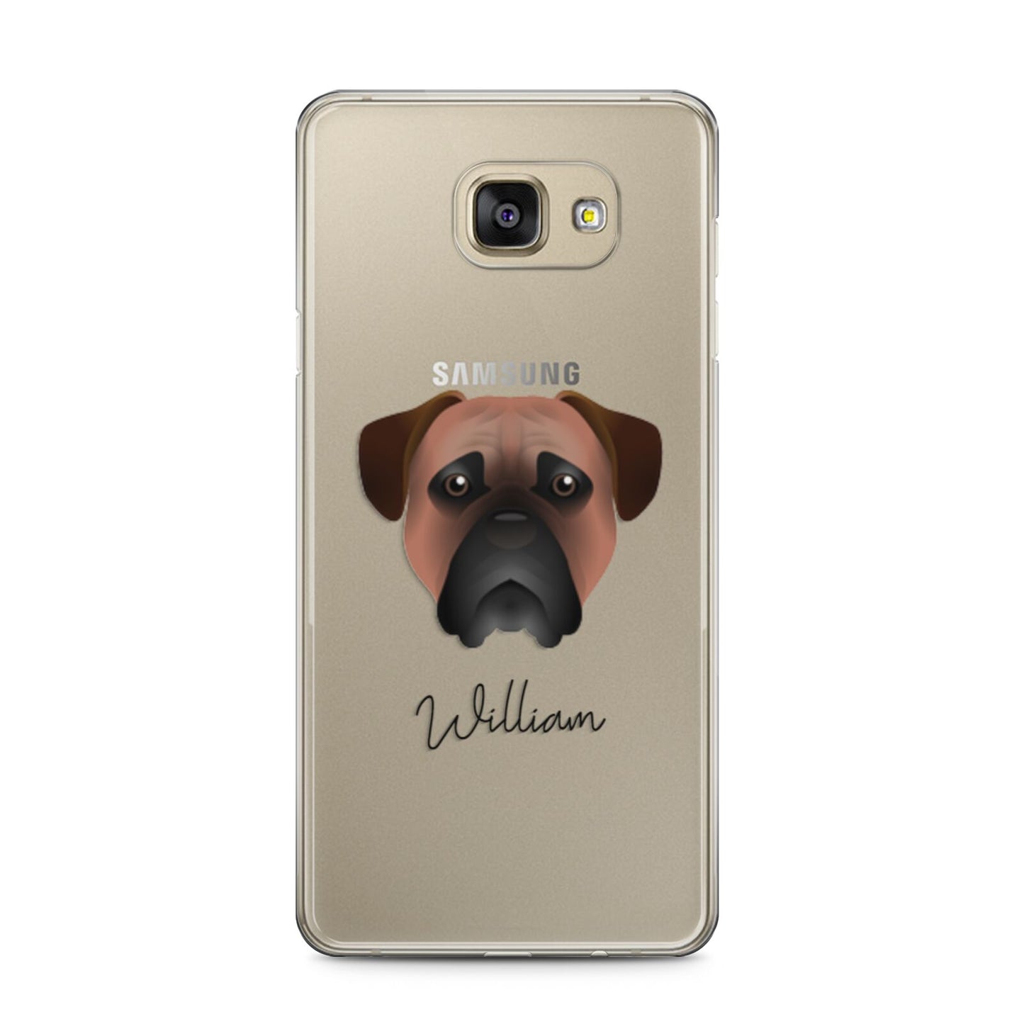 Bullmastiff Personalised Samsung Galaxy A5 2016 Case on gold phone