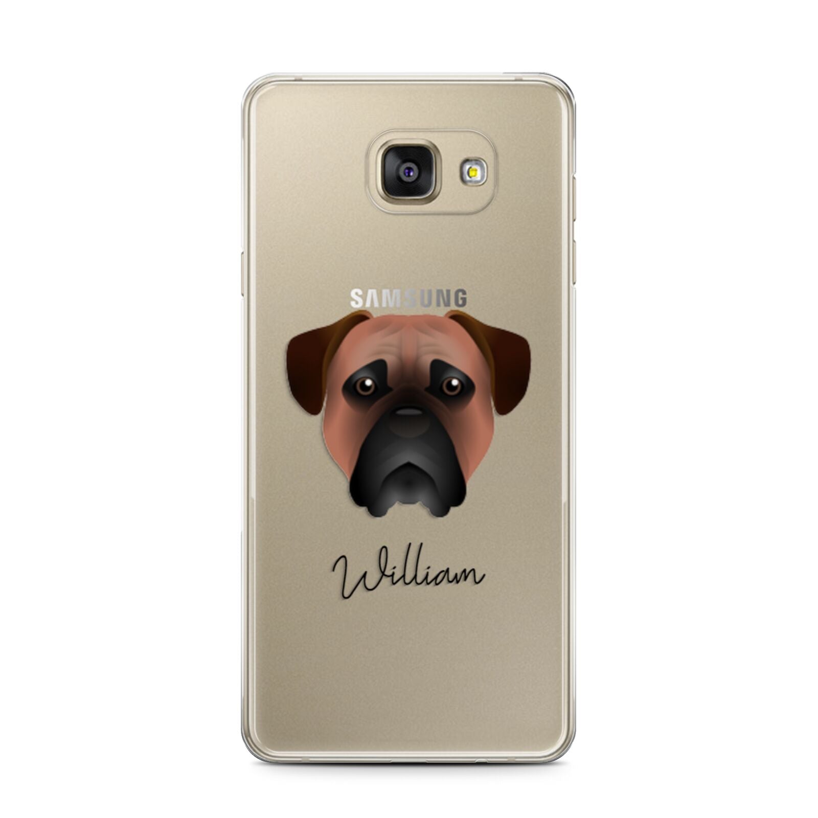 Bullmastiff Personalised Samsung Galaxy A7 2016 Case on gold phone