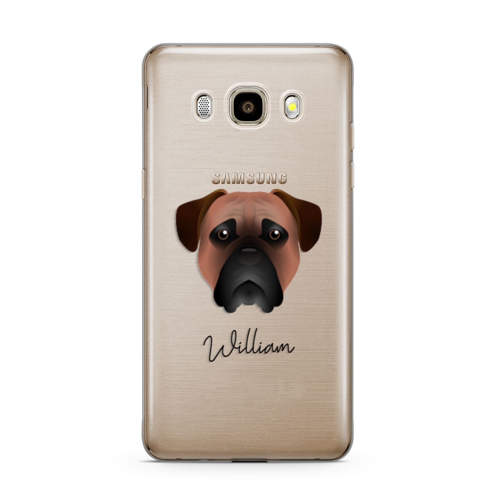 Bullmastiff Personalised Samsung Galaxy J7 2016 Case on gold phone