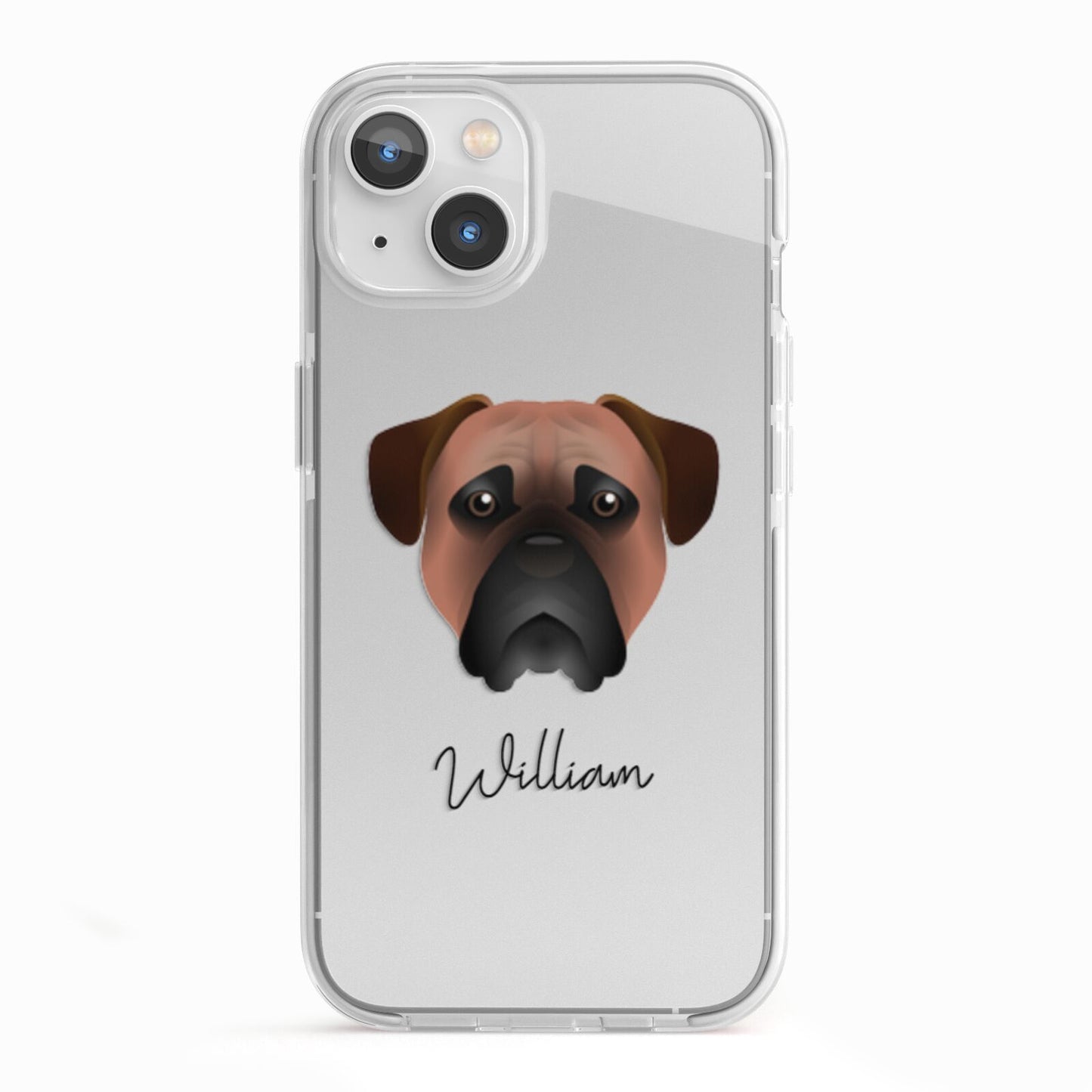 Bullmastiff Personalised iPhone 13 TPU Impact Case with White Edges