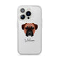 Bullmastiff Personalised iPhone 14 Pro Clear Tough Case Silver