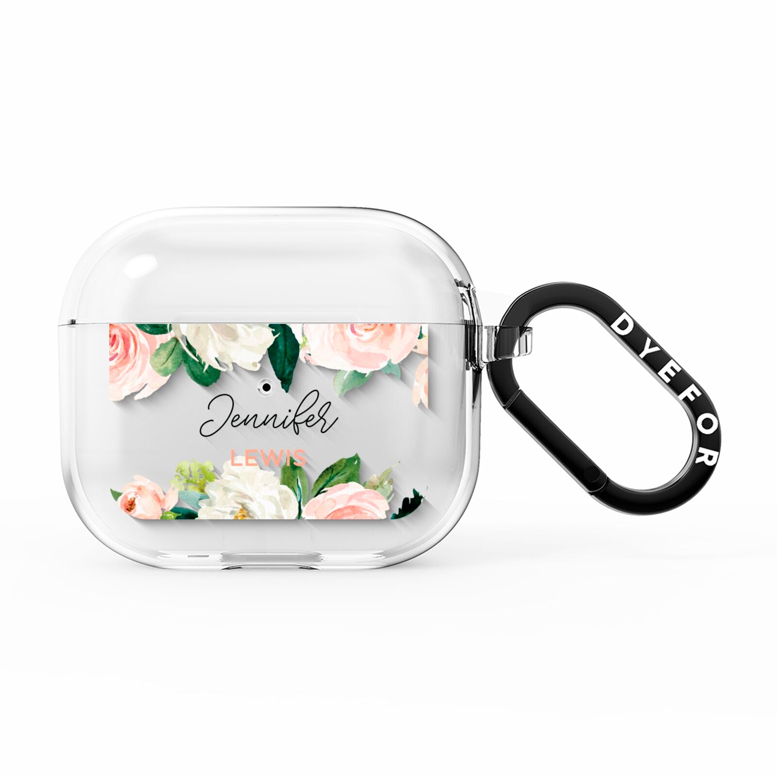 Bunches of Roses Personalised Names AirPods Clear Case 3rd Gen