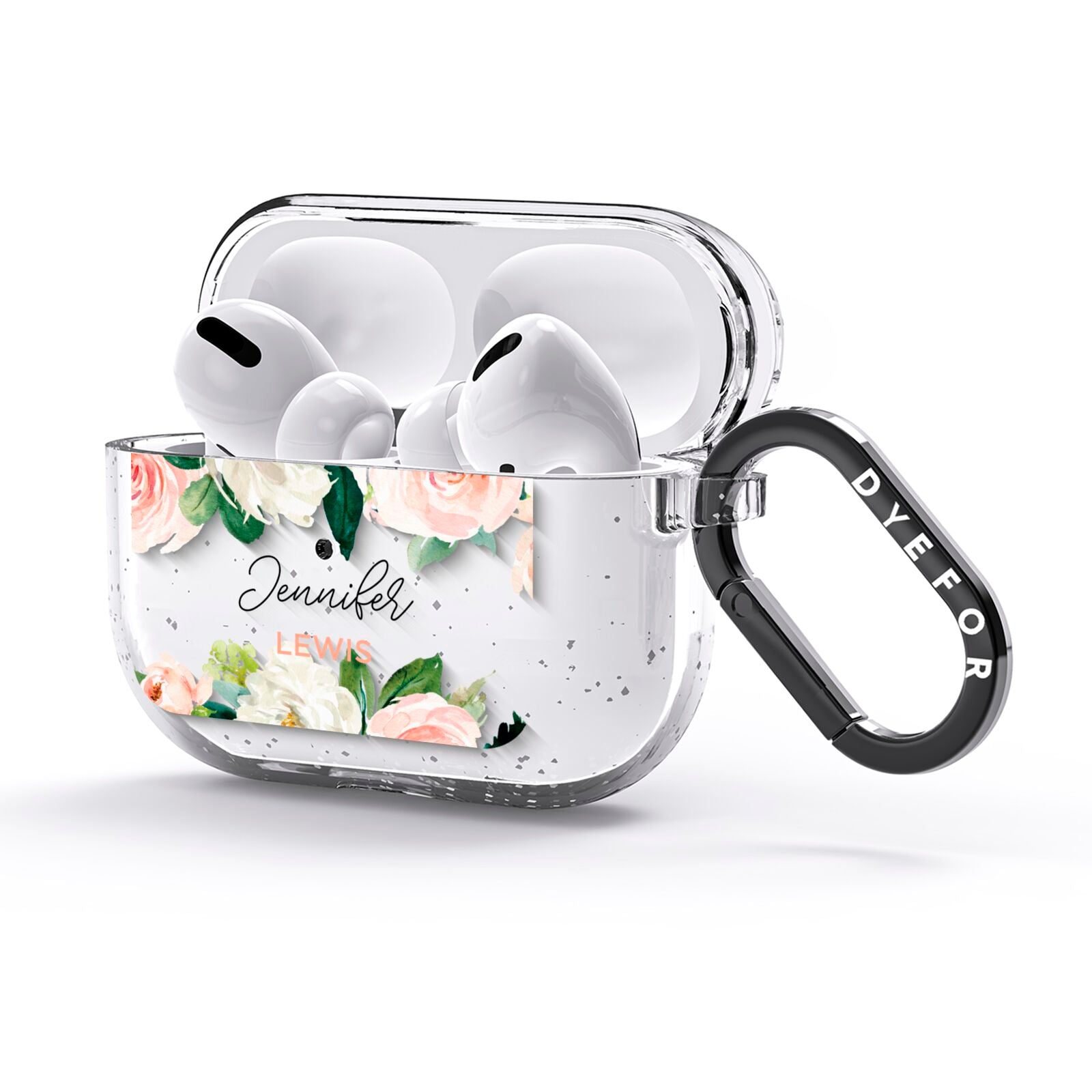 Bunches of Roses Personalised Names AirPods Glitter Case 3rd Gen Side Image