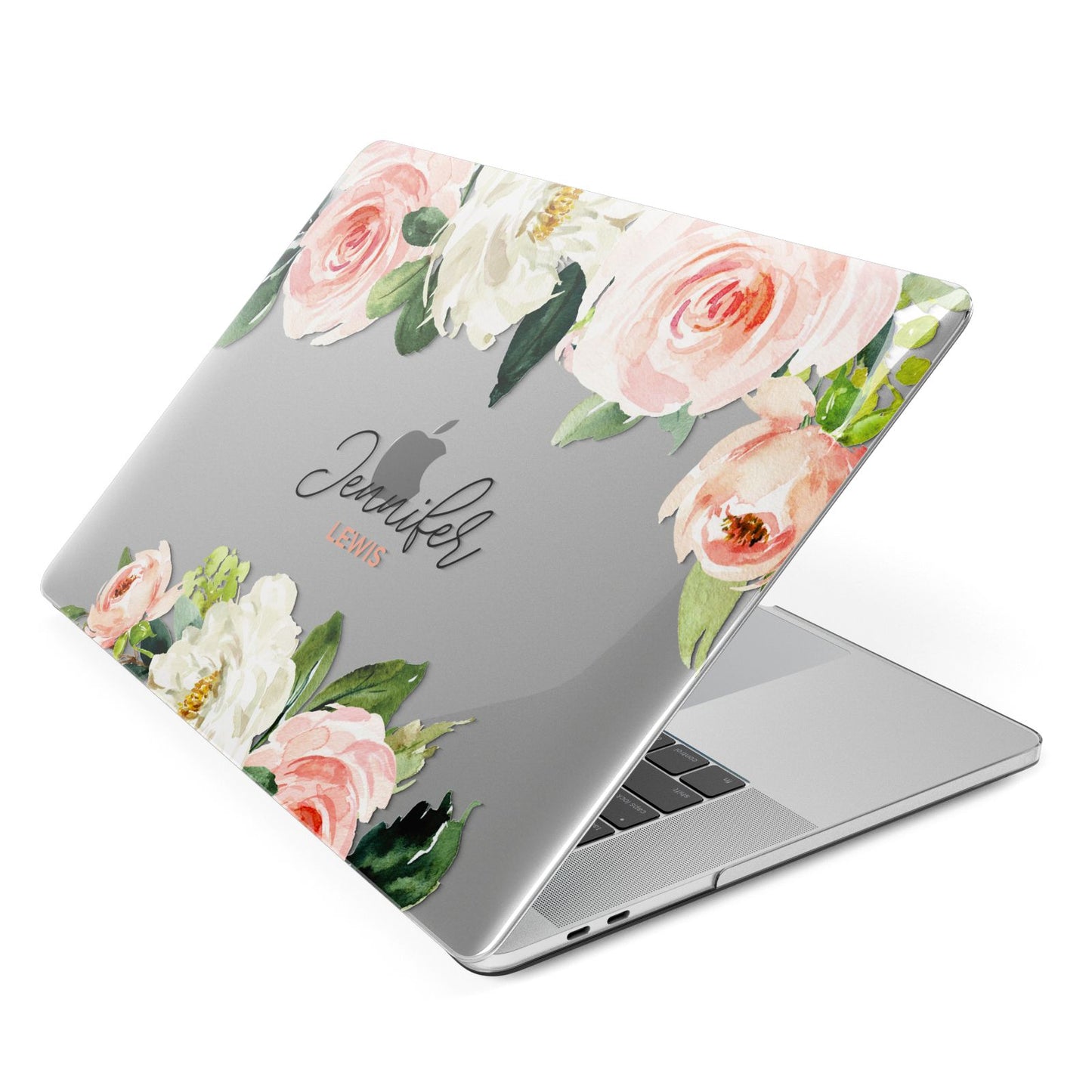 Bunches of Roses Personalised Names Apple MacBook Case Side View