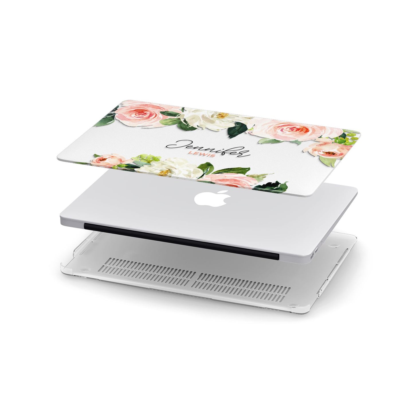 Bunches of Roses Personalised Names Apple MacBook Case in Detail