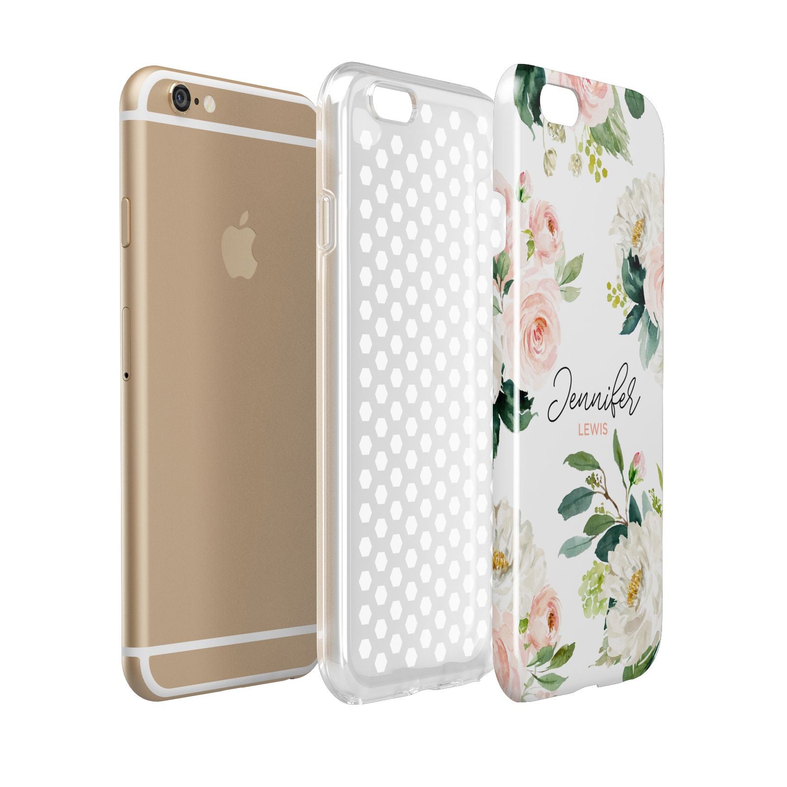 Bunches of Roses Personalised Names Apple iPhone 6 3D Tough Case Expanded view