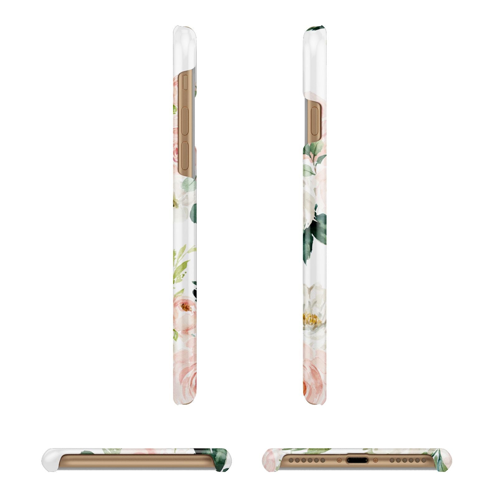 Bunches of Roses Personalised Names Apple iPhone 7 8 3D Wrap Snap Case Angled Images