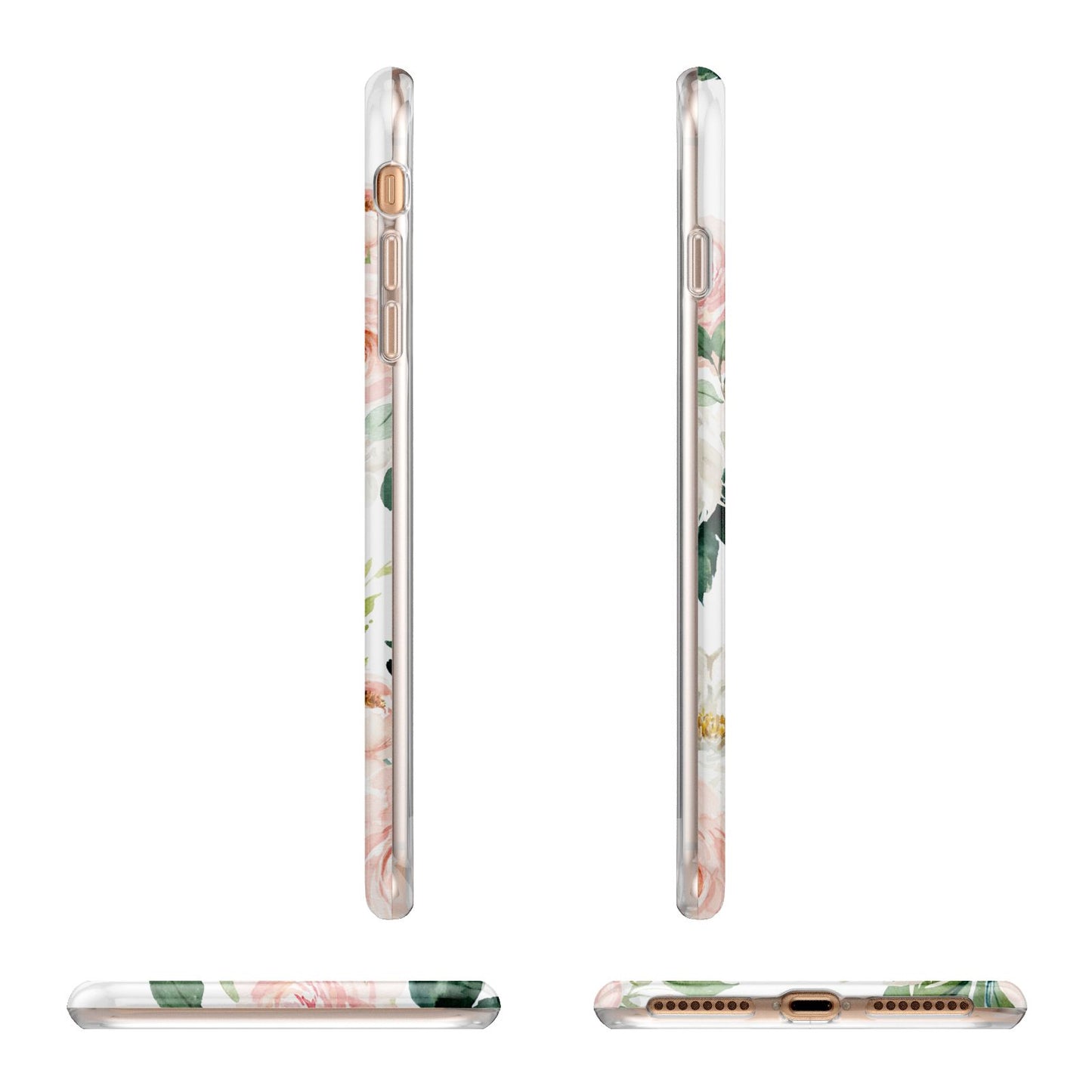 Bunches of Roses Personalised Names Apple iPhone 7 8 Plus 3D Wrap Tough Case Alternative Image Angles