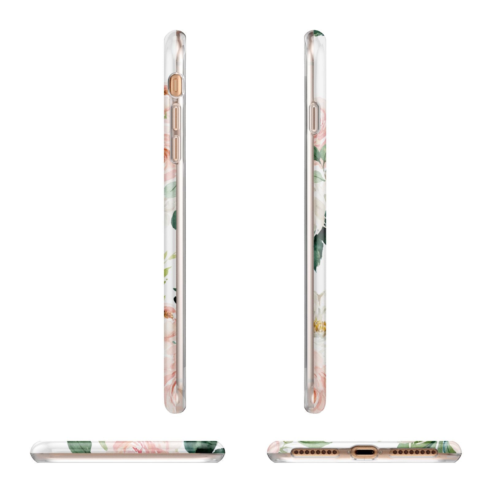 Bunches of Roses Personalised Names Apple iPhone 7 8 Plus 3D Wrap Tough Case Alternative Image Angles