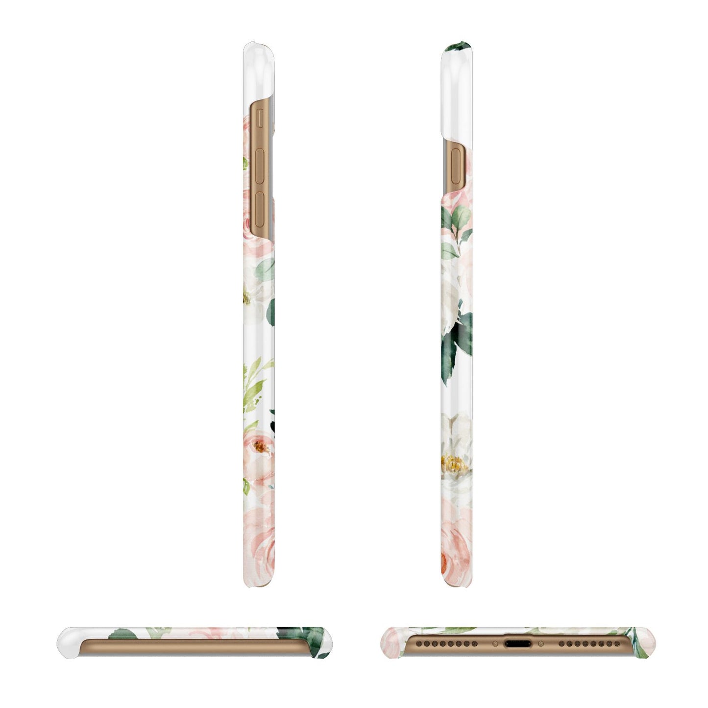 Bunches of Roses Personalised Names Apple iPhone 7 Plus 3D Wrap Snap Case Angled Images