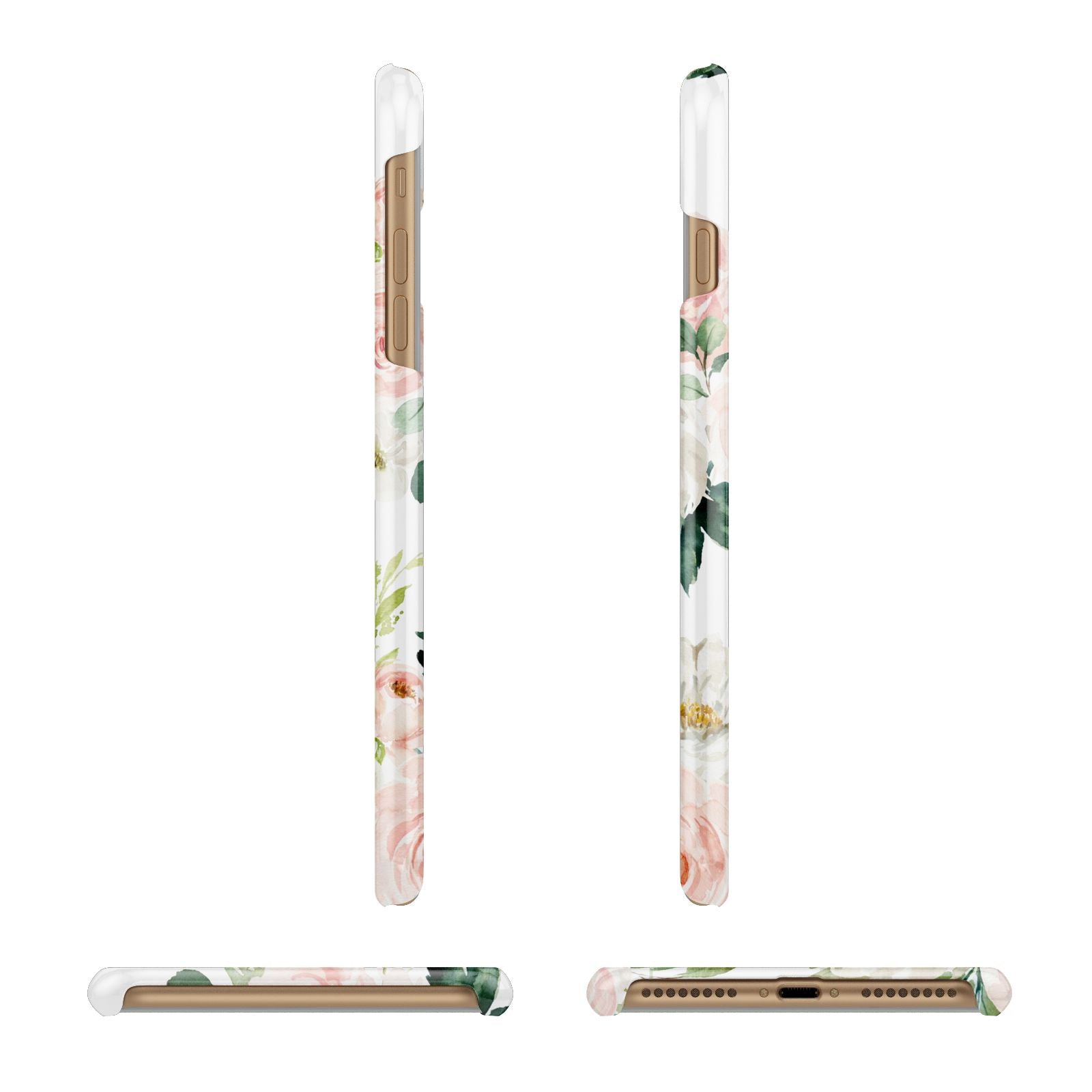 Bunches of Roses Personalised Names Apple iPhone 7 Plus 3D Wrap Snap Case Angled Images