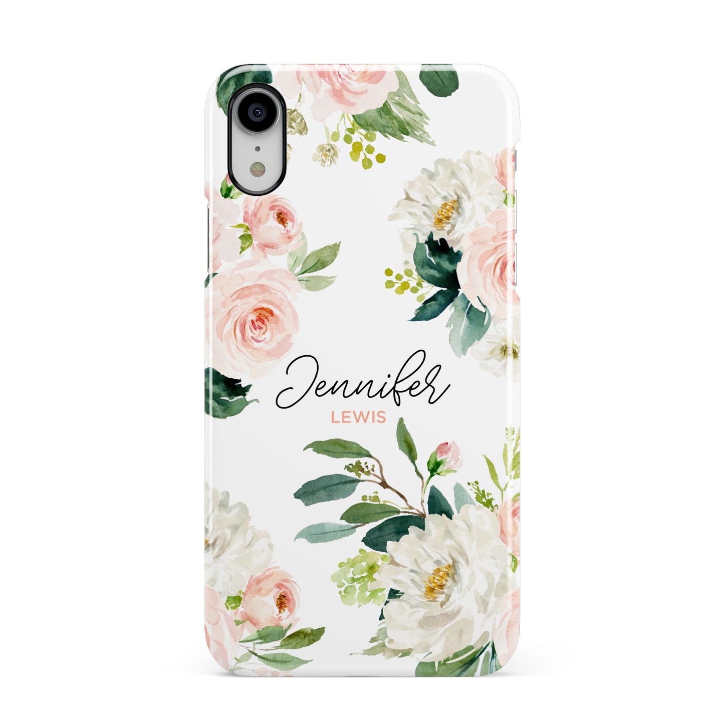 Bunches of Roses Personalised Names Apple iPhone XR White 3D Snap Case