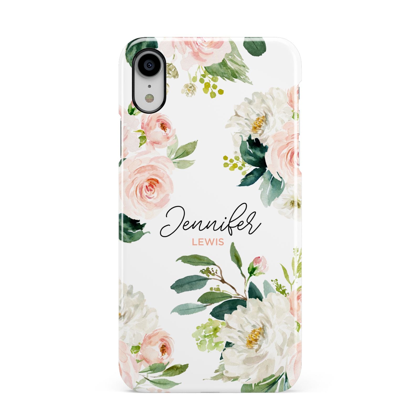 Bunches of Roses Personalised Names Apple iPhone XR White 3D Snap Case