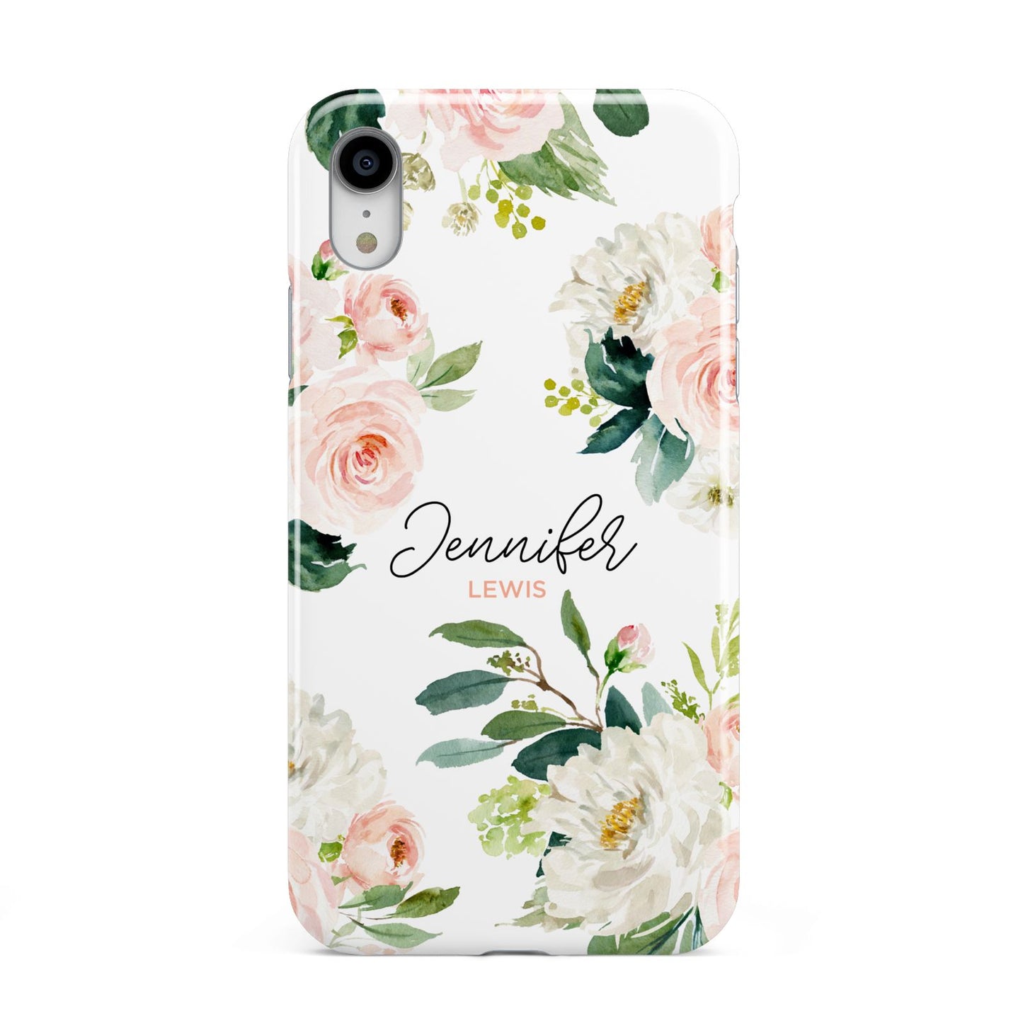 Bunches of Roses Personalised Names Apple iPhone XR White 3D Tough Case