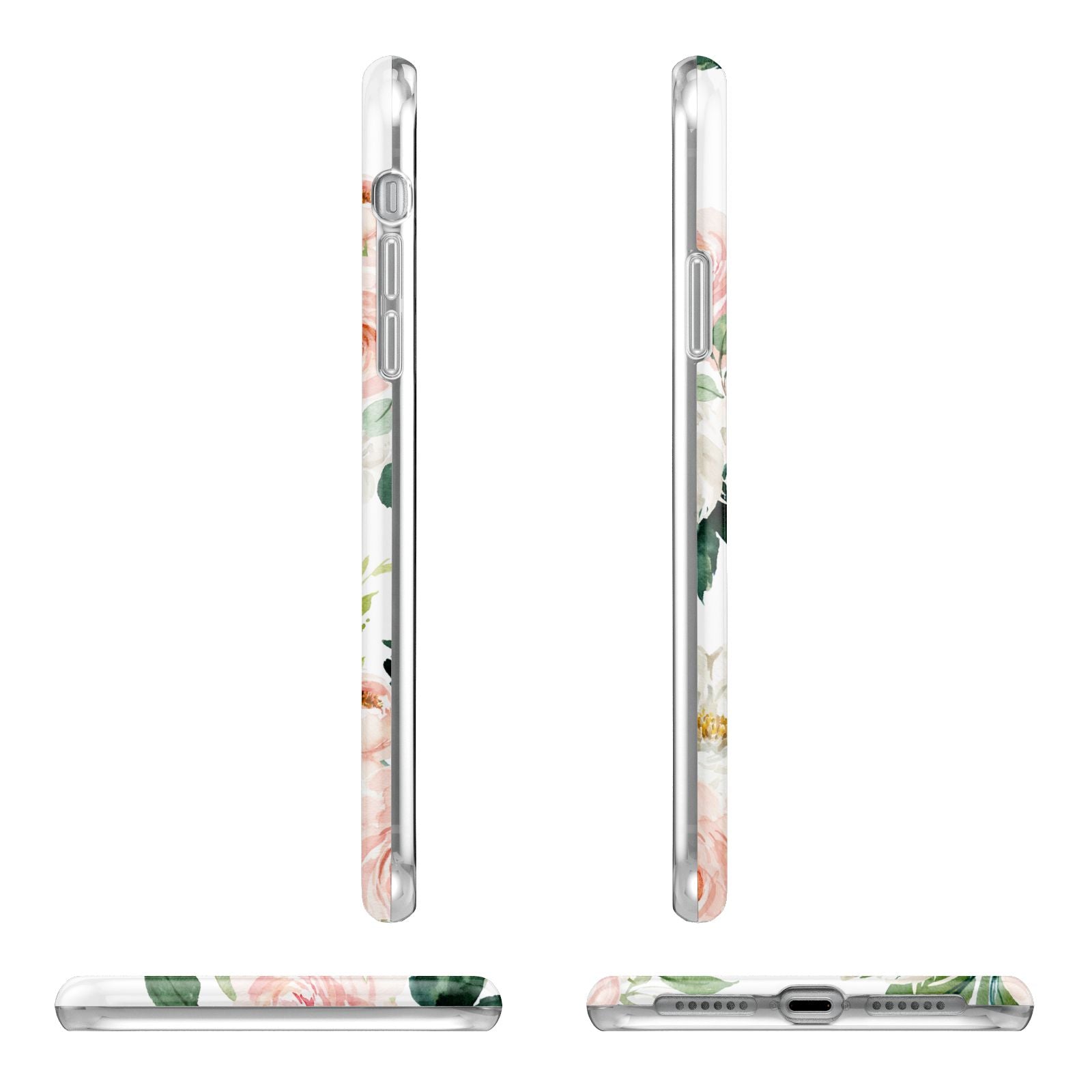 Bunches of Roses Personalised Names Apple iPhone XR in White with 3D Wrap Tough Case Alternative Image Angles