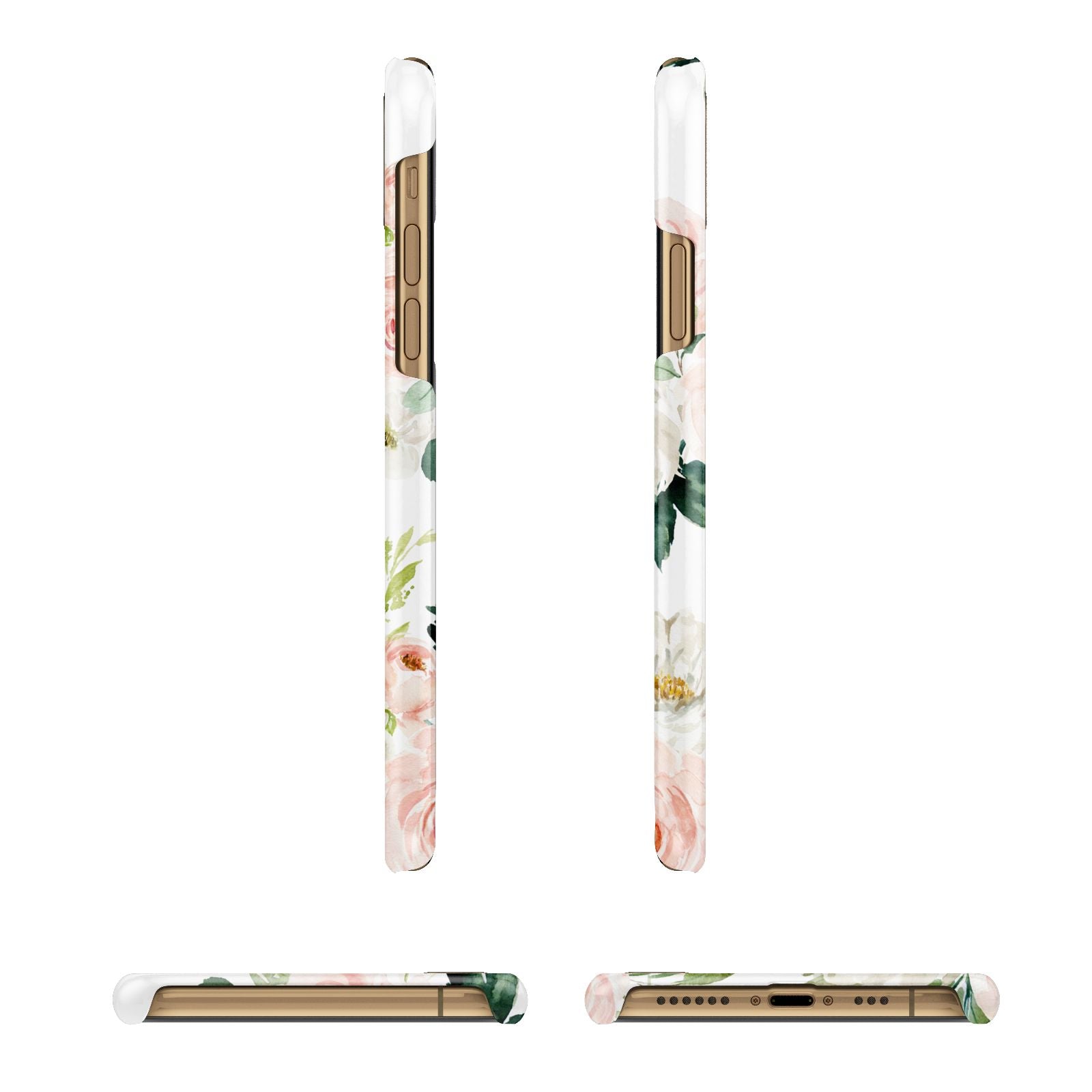 Bunches of Roses Personalised Names Apple iPhone Xs 3D Wrap Snap Case Angled Images