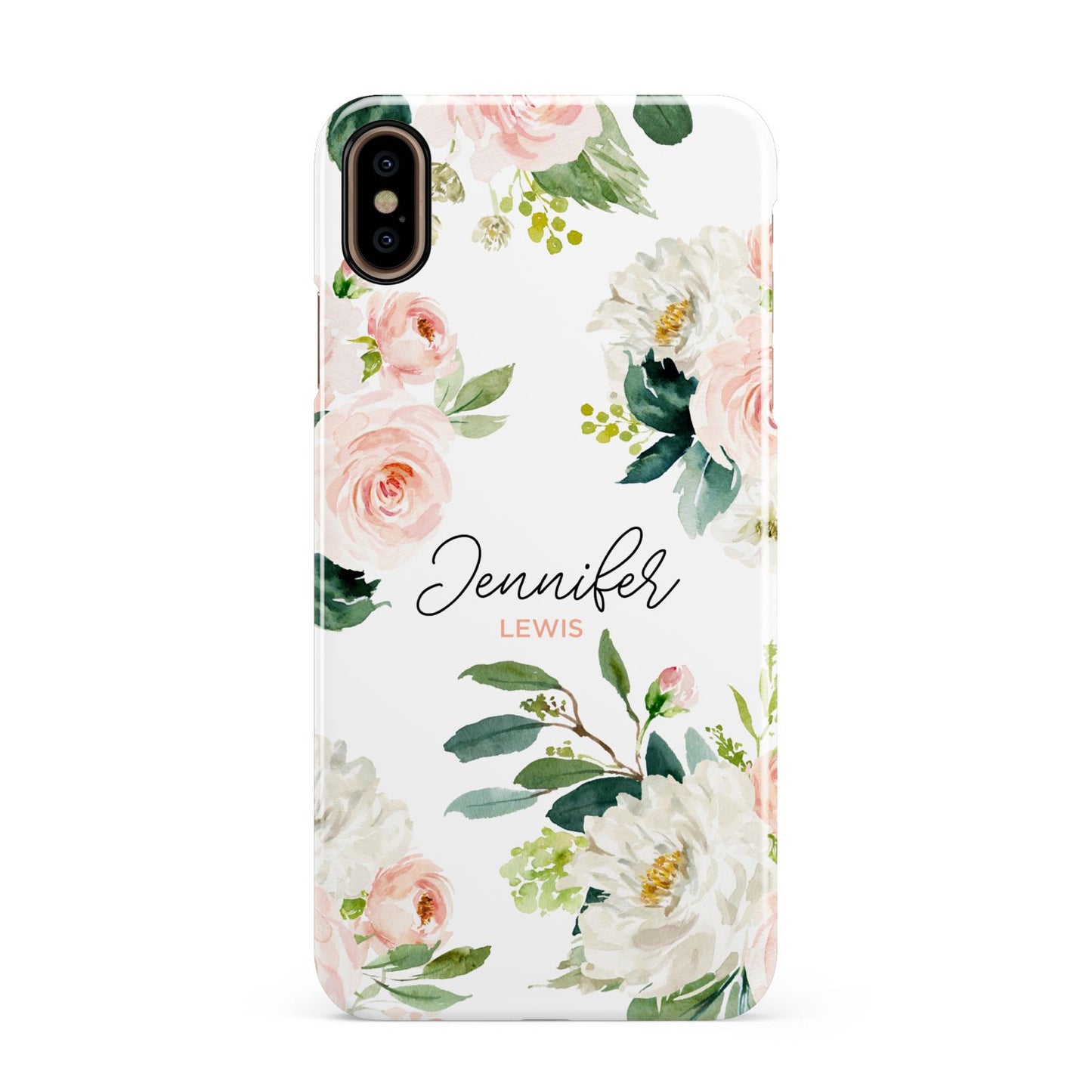 Bunches of Roses Personalised Names Apple iPhone Xs Max 3D Snap Case