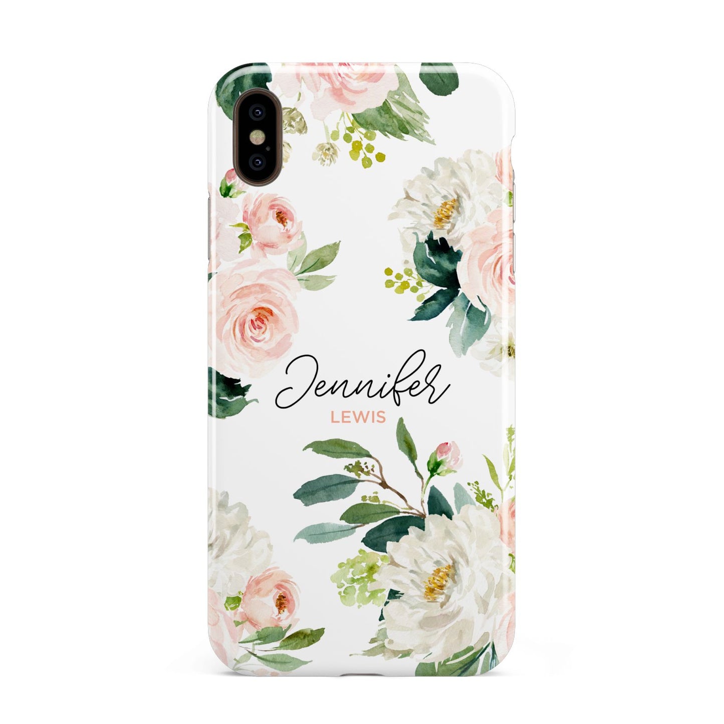 Bunches of Roses Personalised Names Apple iPhone Xs Max 3D Tough Case