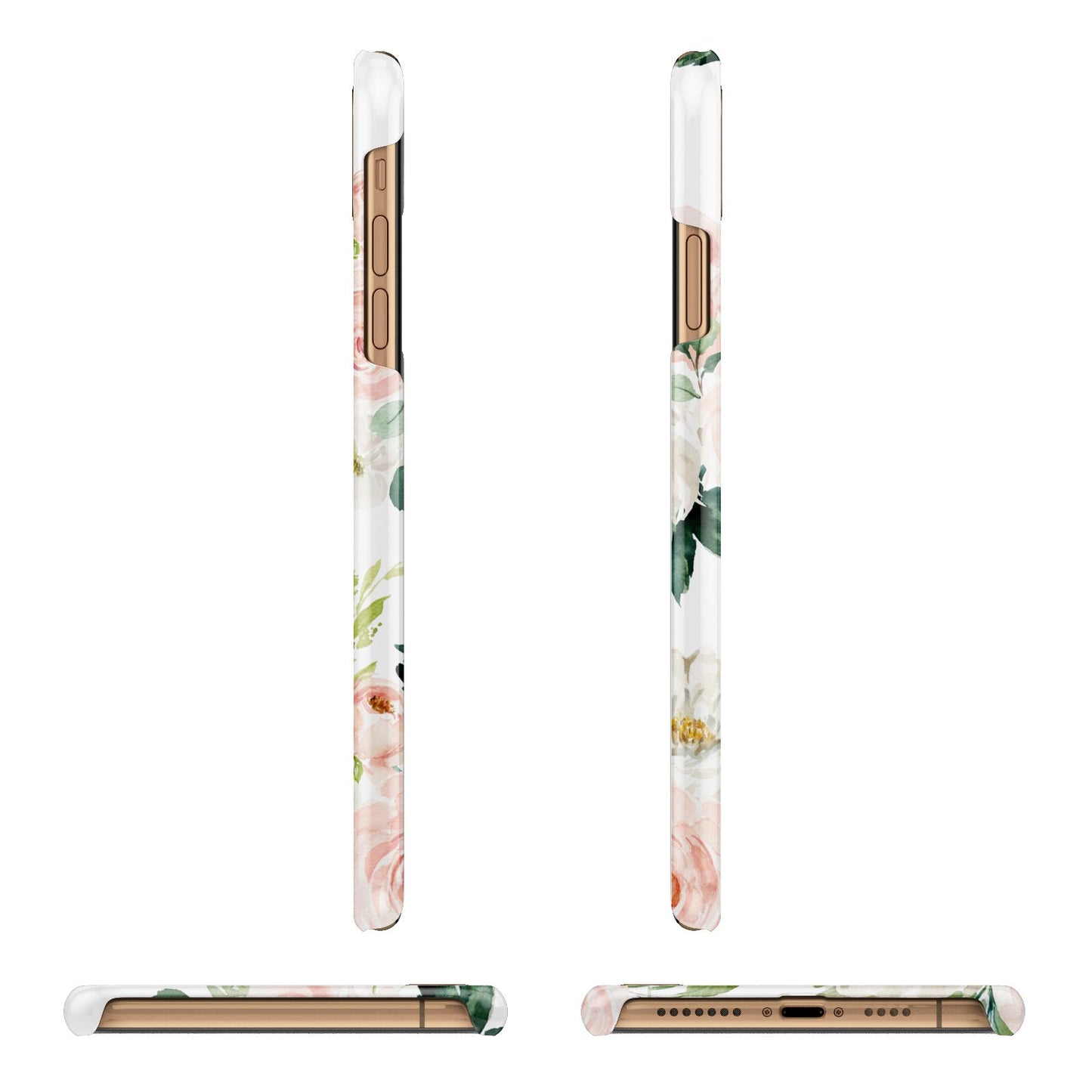 Bunches of Roses Personalised Names Apple iPhone Xs Max 3D Wrap Snap Case Angled Images