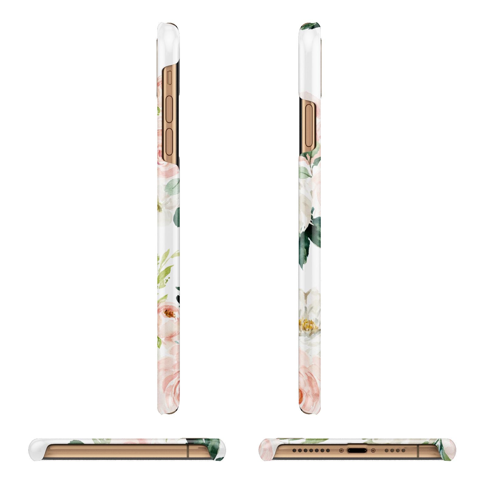 Bunches of Roses Personalised Names Apple iPhone Xs Max 3D Wrap Snap Case Angled Images