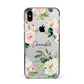 Bunches of Roses Personalised Names Apple iPhone Xs Max Impact Case Black Edge on Silver Phone