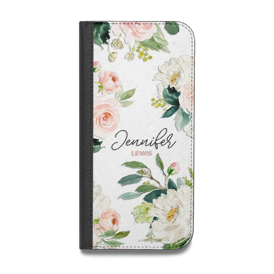 Bunches of Roses Personalised Names Vegan Leather Flip iPhone Case