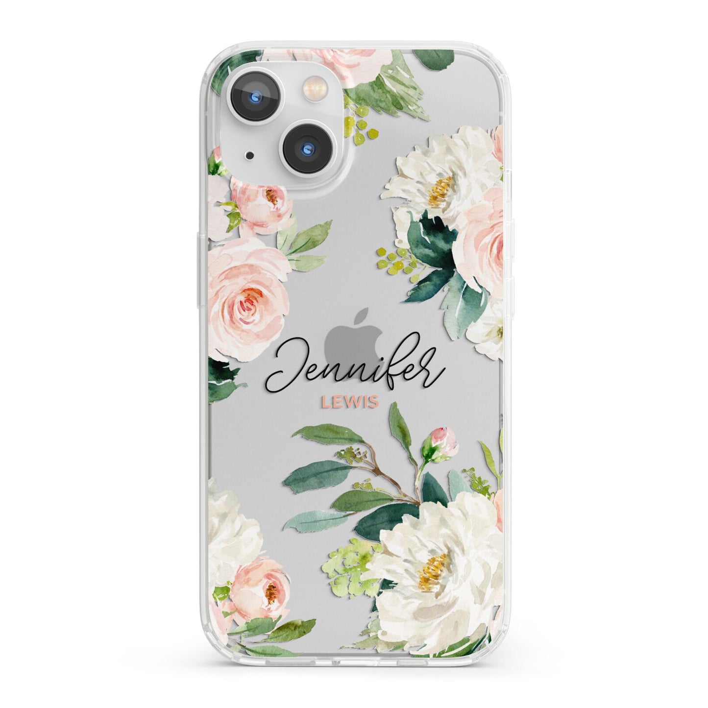 Bunches of Roses Personalised Names iPhone 13 Clear Bumper Case