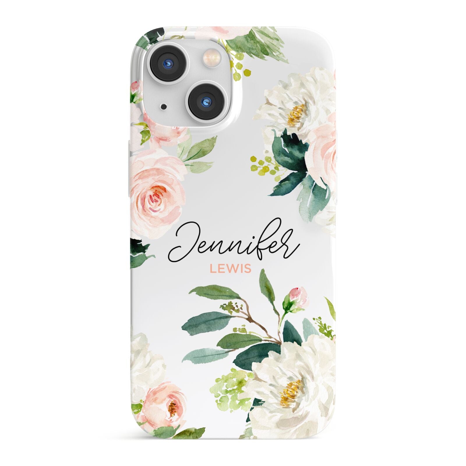 Bunches of Roses Personalised Names iPhone 13 Mini Full Wrap 3D Snap Case