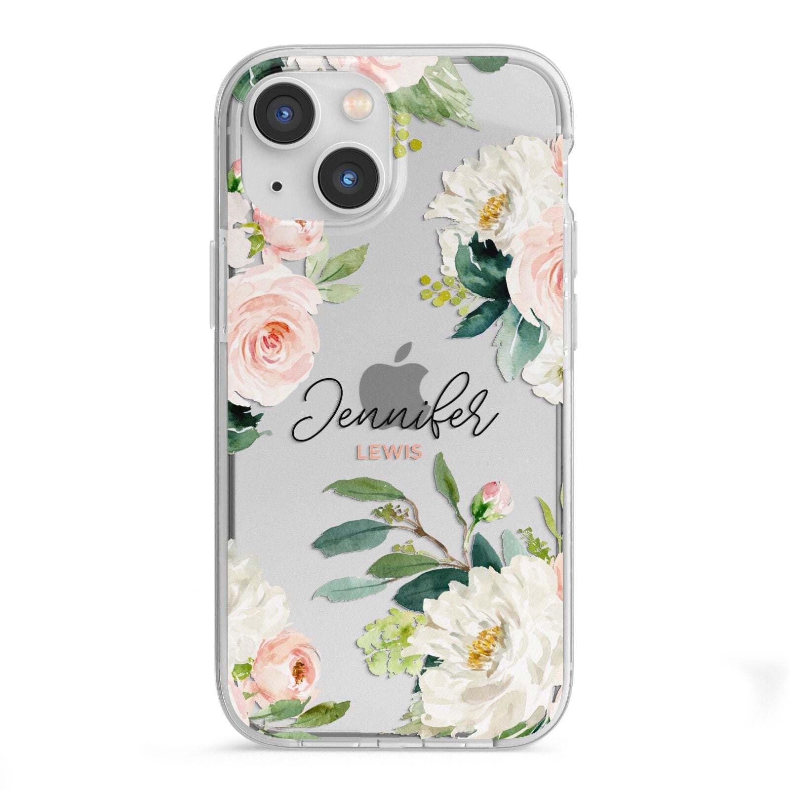 Bunches of Roses Personalised Names iPhone 13 Mini TPU Impact Case with White Edges
