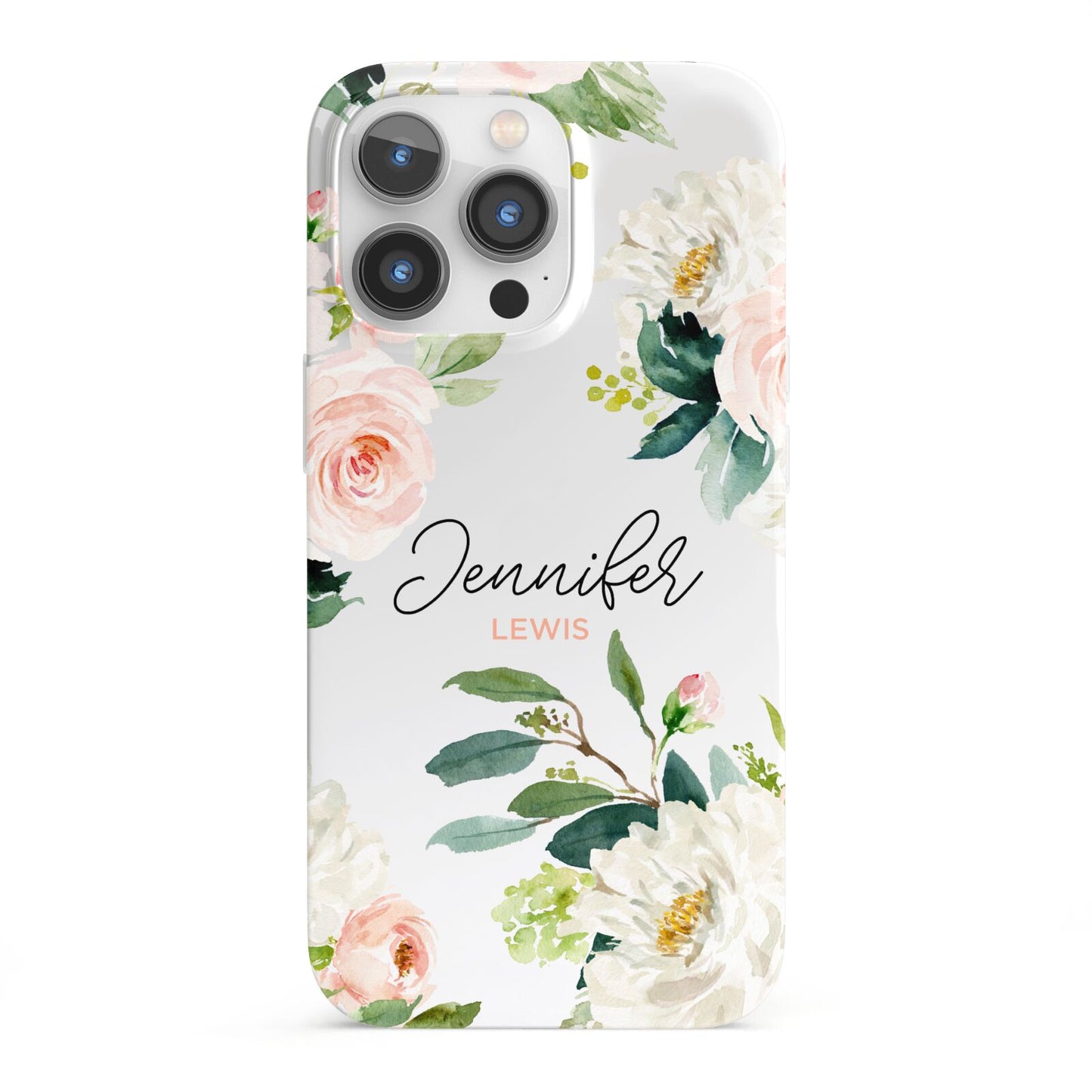 Bunches of Roses Personalised Names iPhone 13 Pro Full Wrap 3D Snap Case