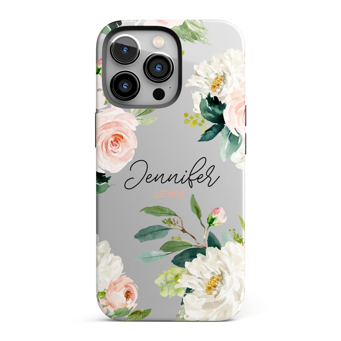 Bunches of Roses Personalised Names iPhone 13 Pro Full Wrap 3D Tough Case
