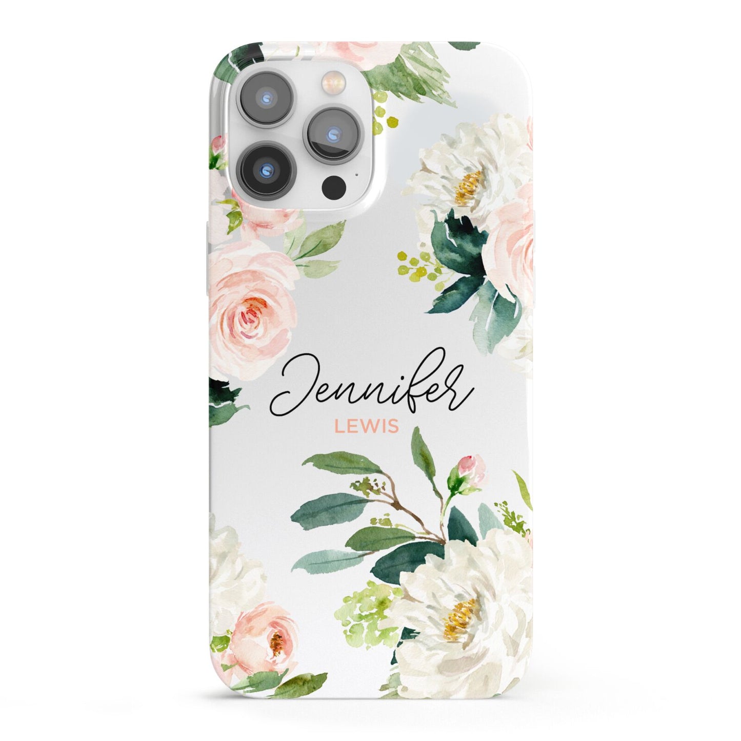 Bunches of Roses Personalised Names iPhone 13 Pro Max Full Wrap 3D Snap Case