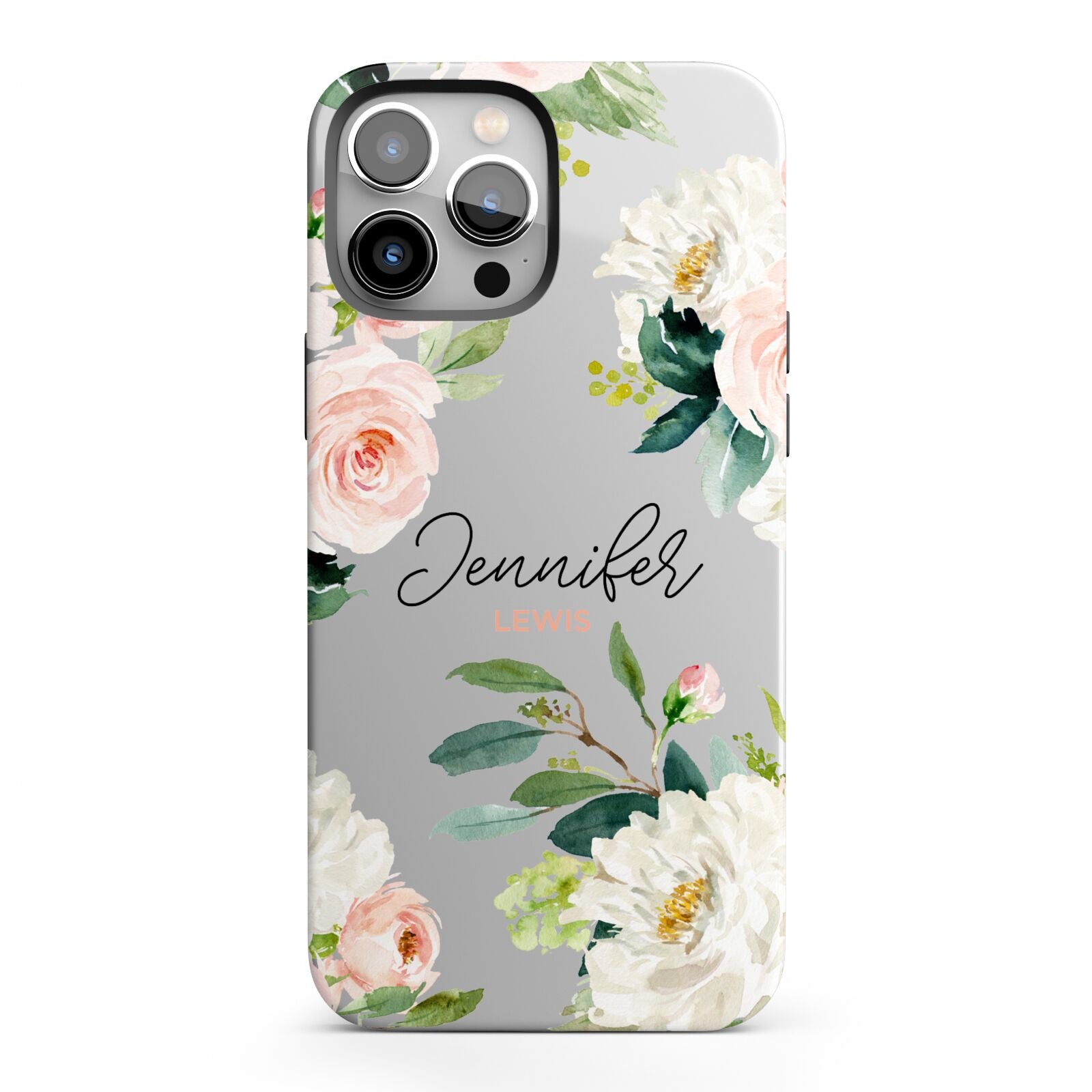 Bunches of Roses Personalised Names iPhone 13 Pro Max Full Wrap 3D Tough Case