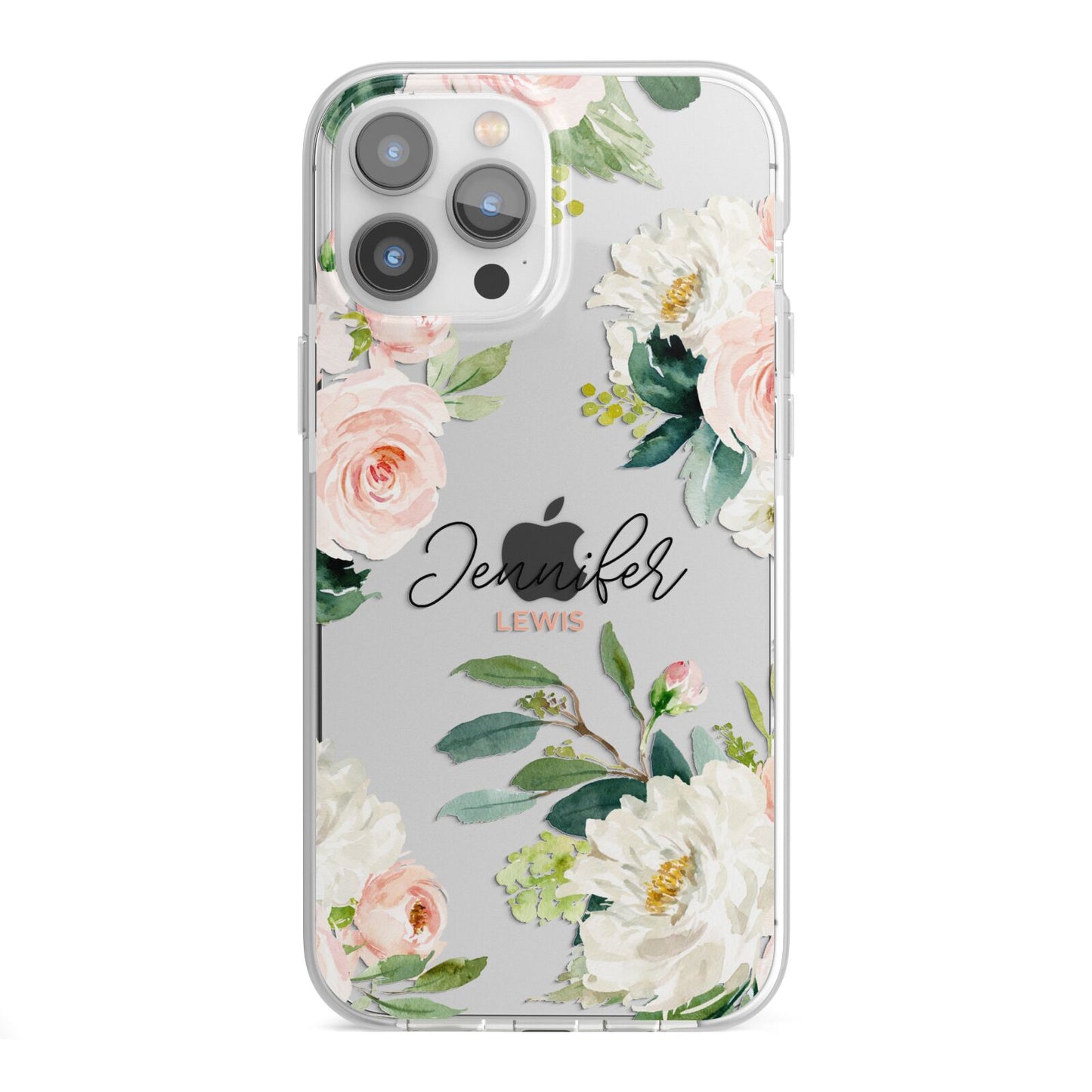 Bunches of Roses Personalised Names iPhone 13 Pro Max TPU Impact Case with White Edges