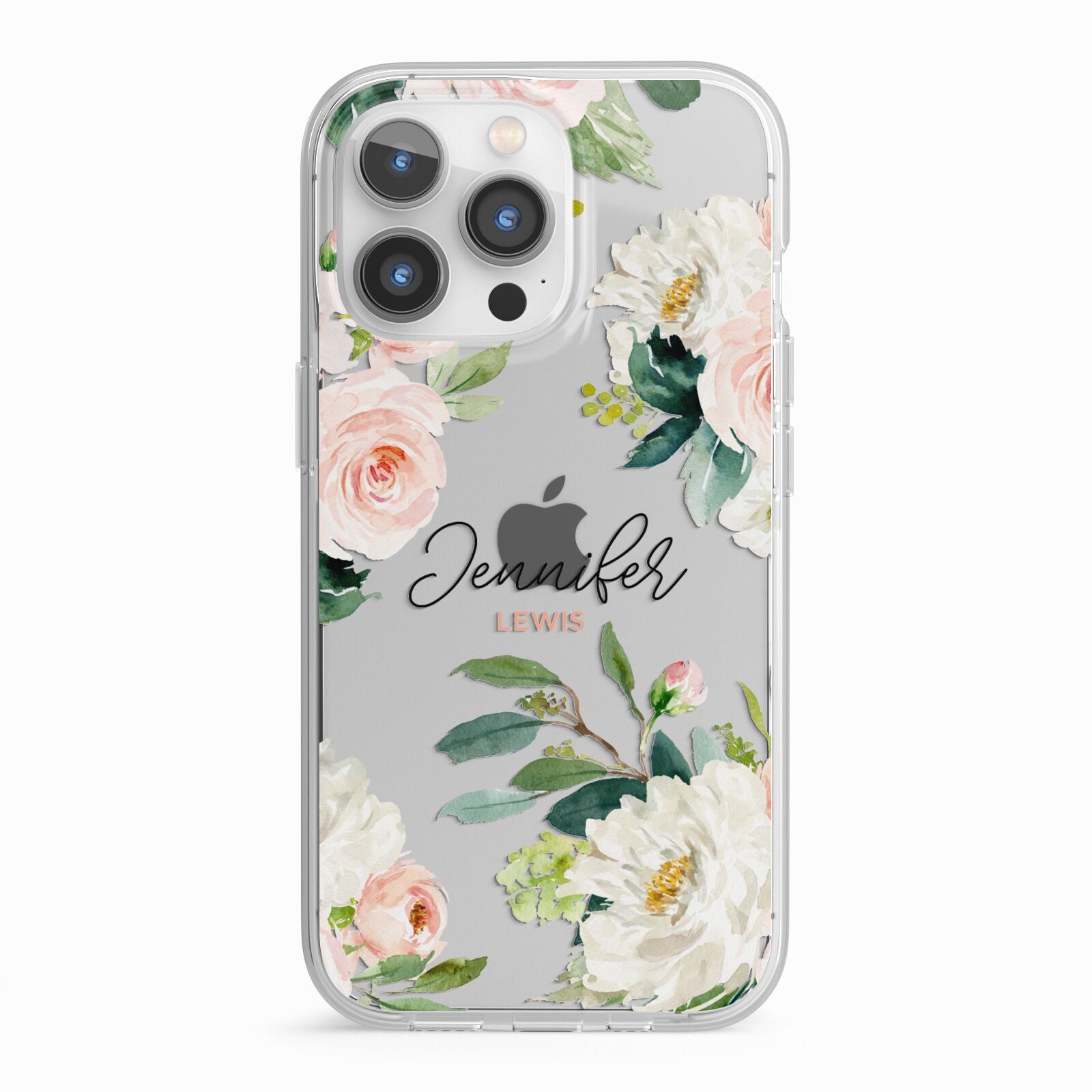 Bunches of Roses Personalised Names iPhone 13 Pro TPU Impact Case with White Edges