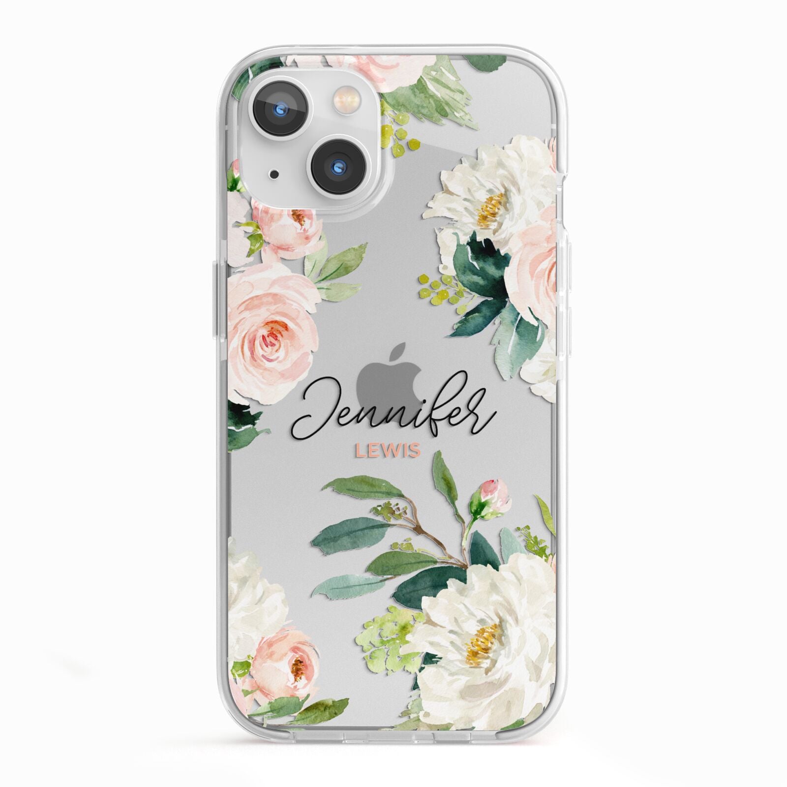 Bunches of Roses Personalised Names iPhone 13 TPU Impact Case with White Edges