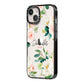 Bunches of Roses Personalised Names iPhone 14 Black Impact Case Side Angle on Silver phone
