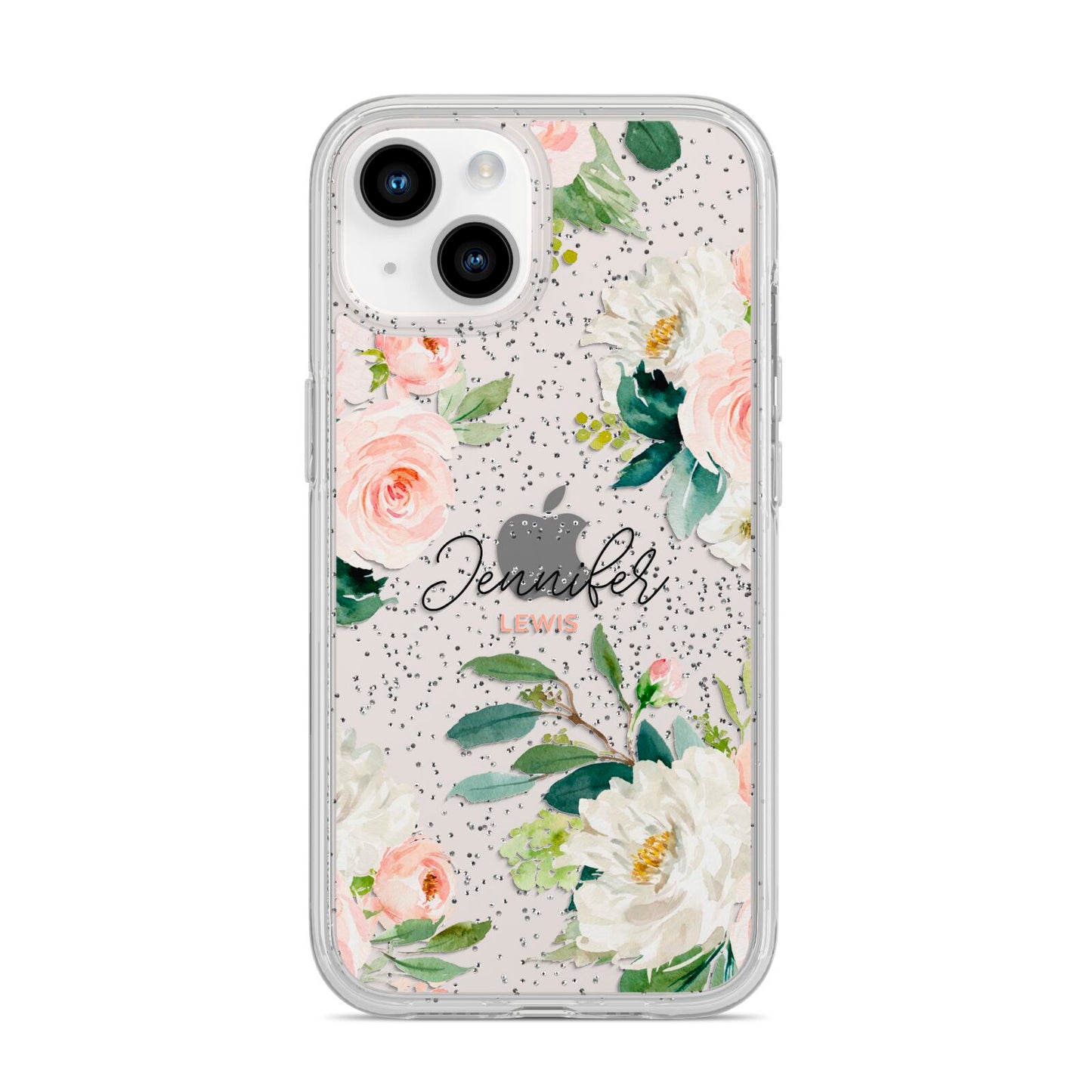 Bunches of Roses Personalised Names iPhone 14 Glitter Tough Case Starlight