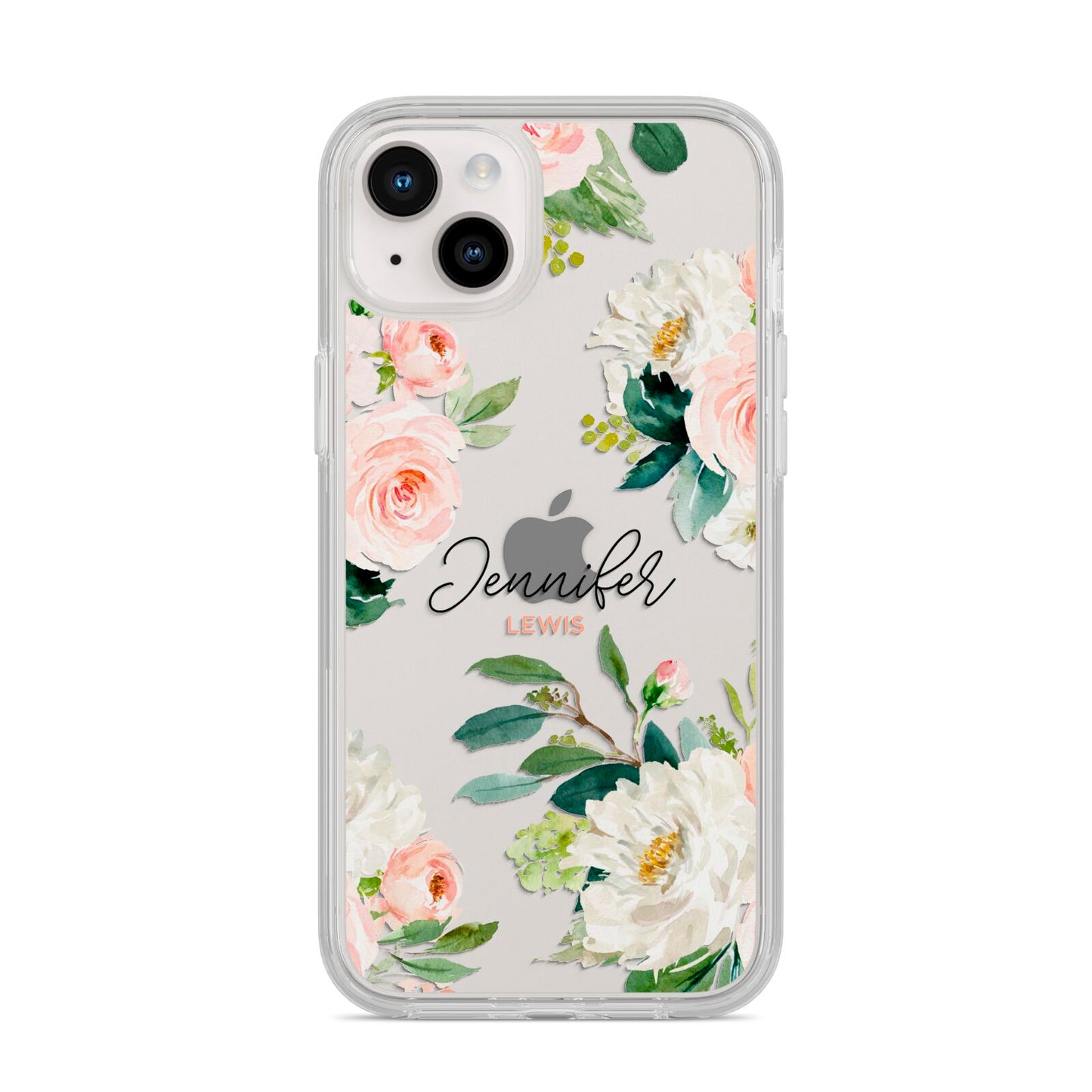 Bunches of Roses Personalised Names iPhone 14 Plus Clear Tough Case Starlight