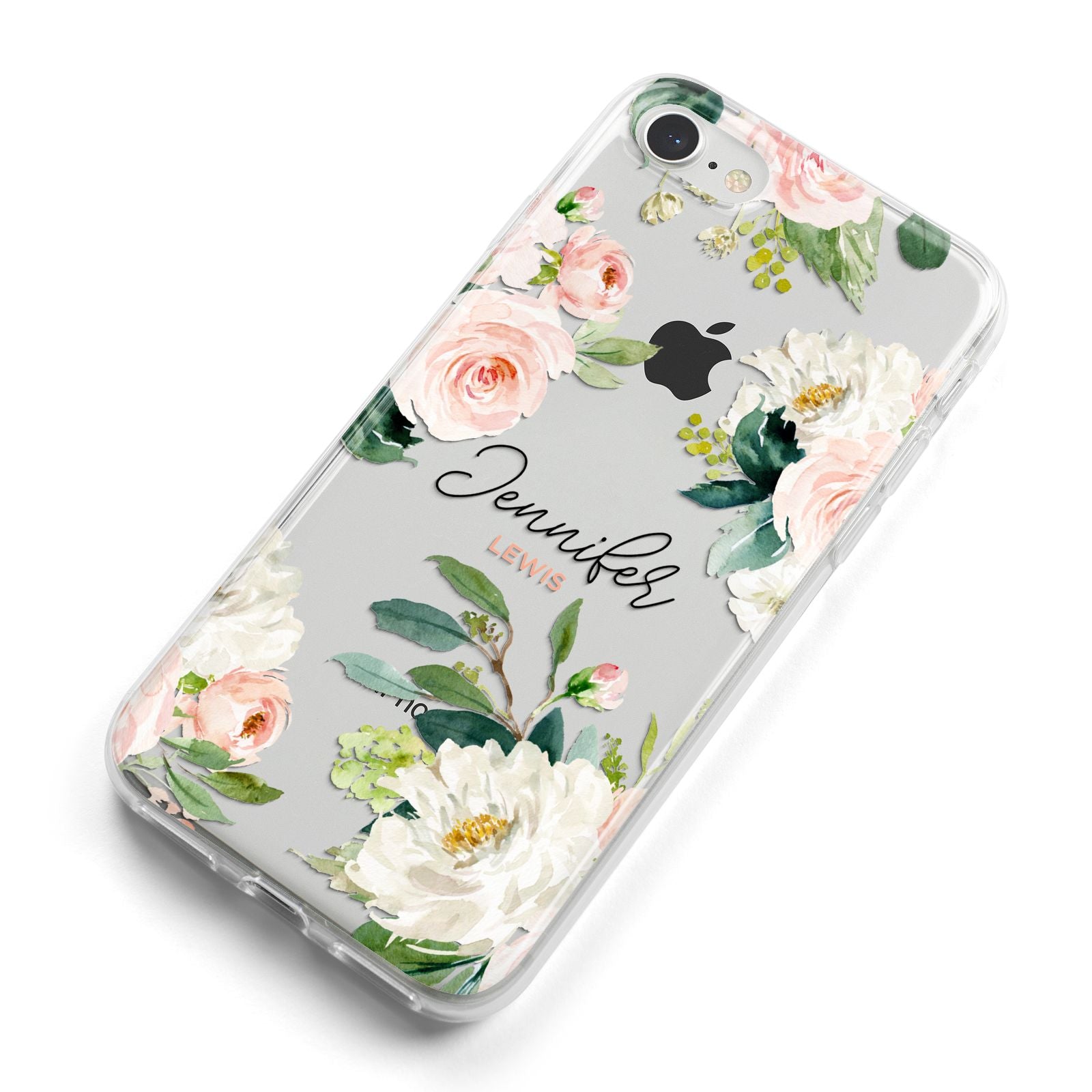 Bunches of Roses Personalised Names iPhone 8 Bumper Case on Silver iPhone Alternative Image