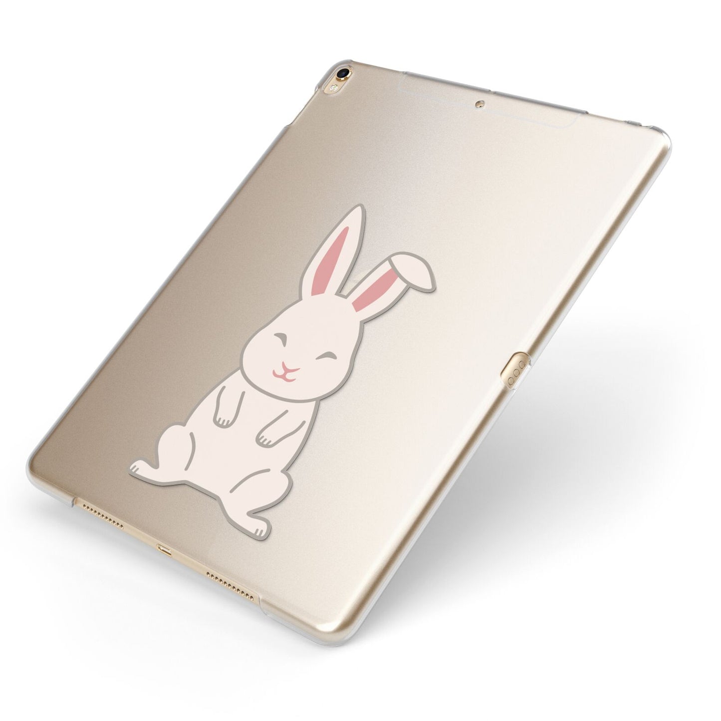 Bunny Apple iPad Case on Gold iPad Side View