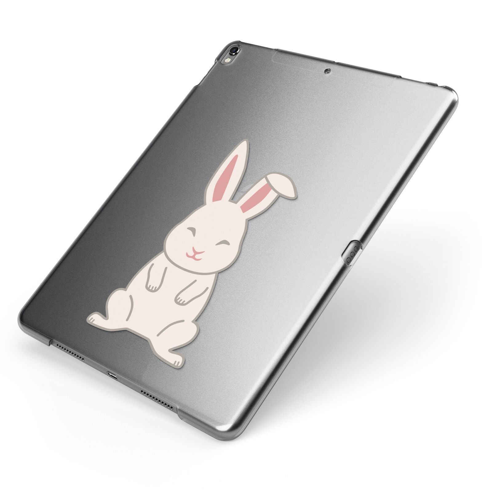 Bunny Apple iPad Case on Grey iPad Side View