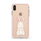 Bunny Apple iPhone Xs Max Impact Case Pink Edge on Gold Phone